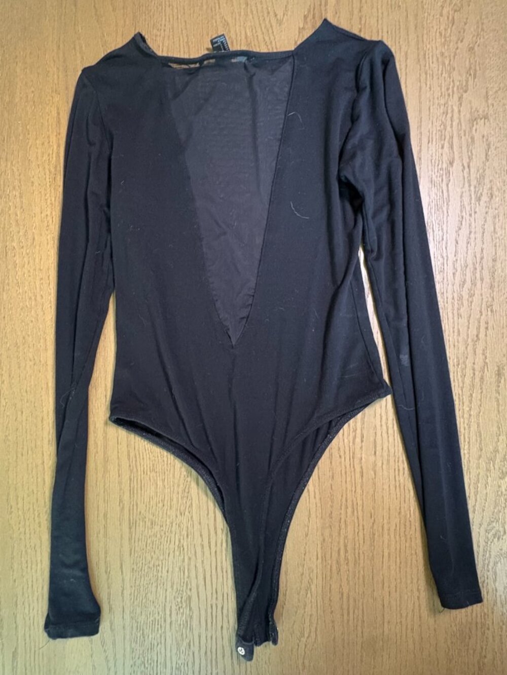 Forever 21 Mesh V Long Sleeve Bodysuit - Picture 6 of 7